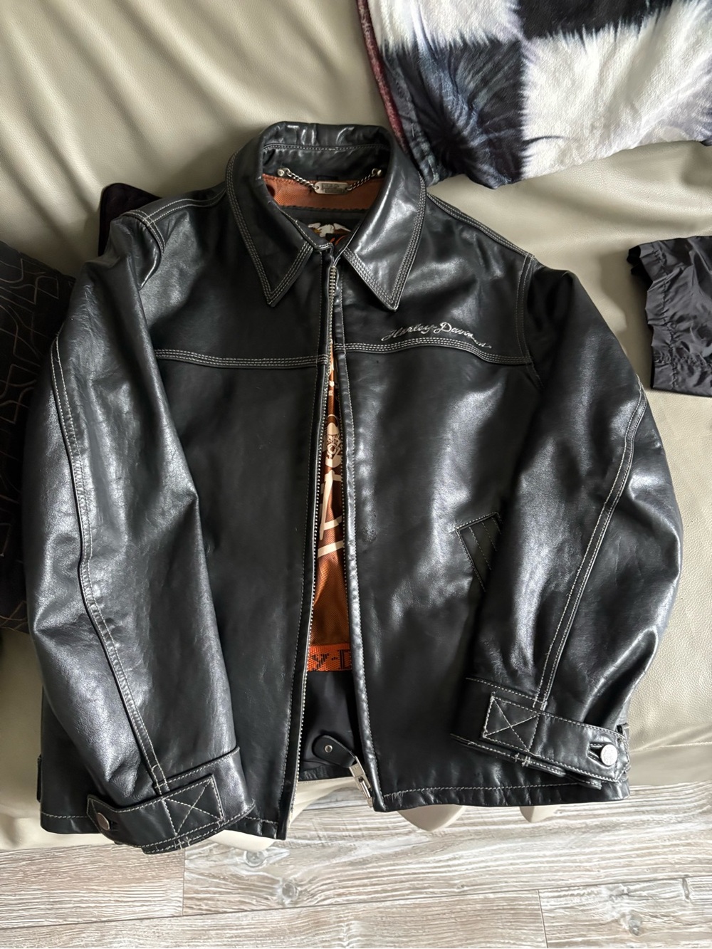 Men’s L Harley Davidson leather coat